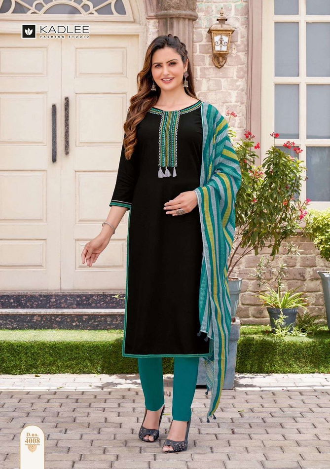 Mannat Vol 2 By Kadlee Rayon Weaving Designer Kurti With Bottom Dupatta Wholesale Shop In Surat
